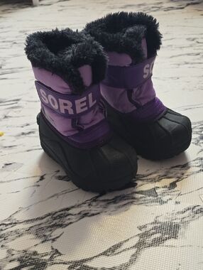 Sorel Purple and Black Kids Winter Boots